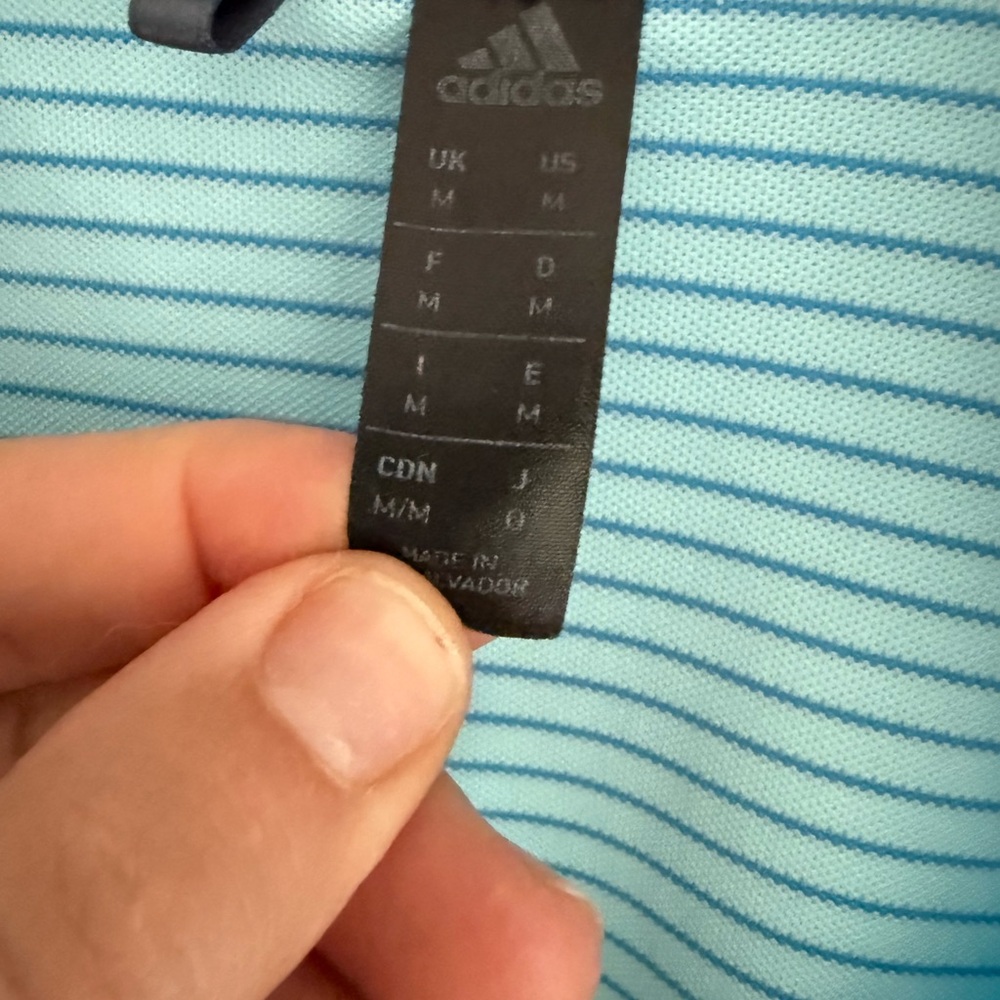 Adidas Men's Light Blue Polo Shirt - Picture 3 of 4